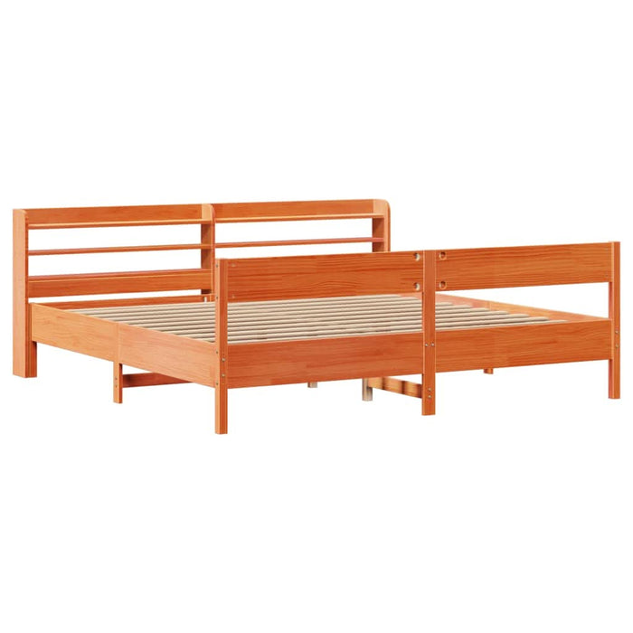 Cadru de pat fără saltea, maro ceruit 180x200 cm lemn masiv pin - WALTI WALTI