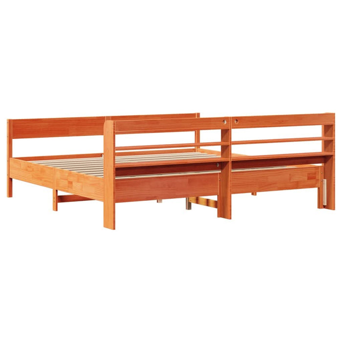 Cadru de pat fără saltea, maro ceruit 180x200 cm lemn masiv pin - WALTI WALTI