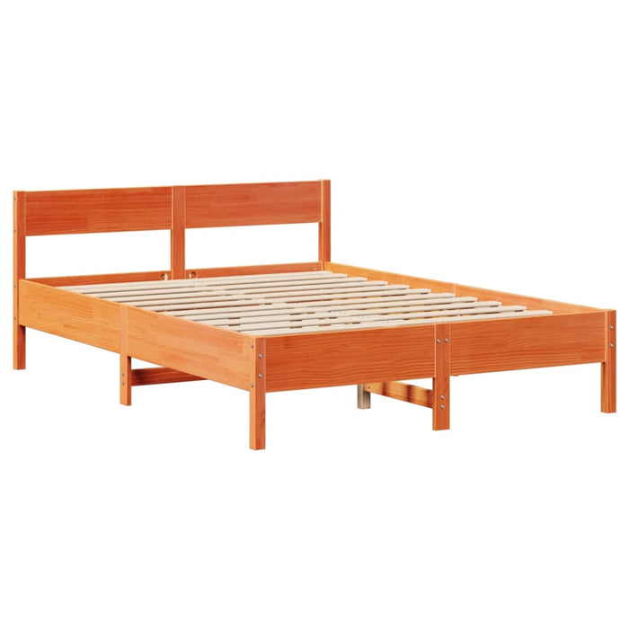 Cadru pat fără saltea, maro ceruit, 160x200 cm, lemn masiv pin WALTI