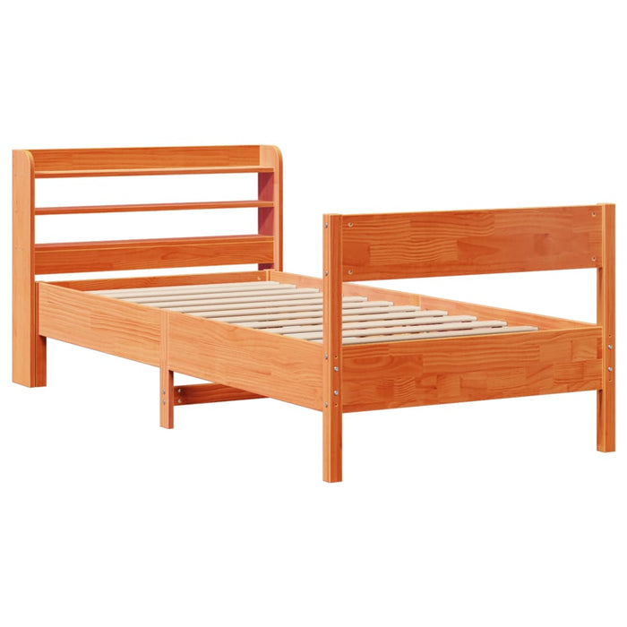 Cadru pat fără saltea, maro ceruit, 75x190 cm, lemn masiv pin - WALTI WALTI