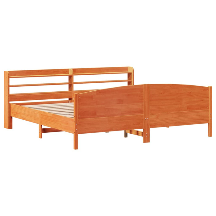 Cadru de pat fără saltea, maro ceruit 180x200 cm lemn masiv pin - WALTI WALTI