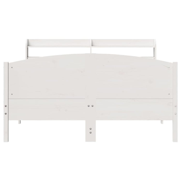 Cadru de pat fără saltea, alb, 135x190 cm, lemn masiv de pin - WALTI WALTI