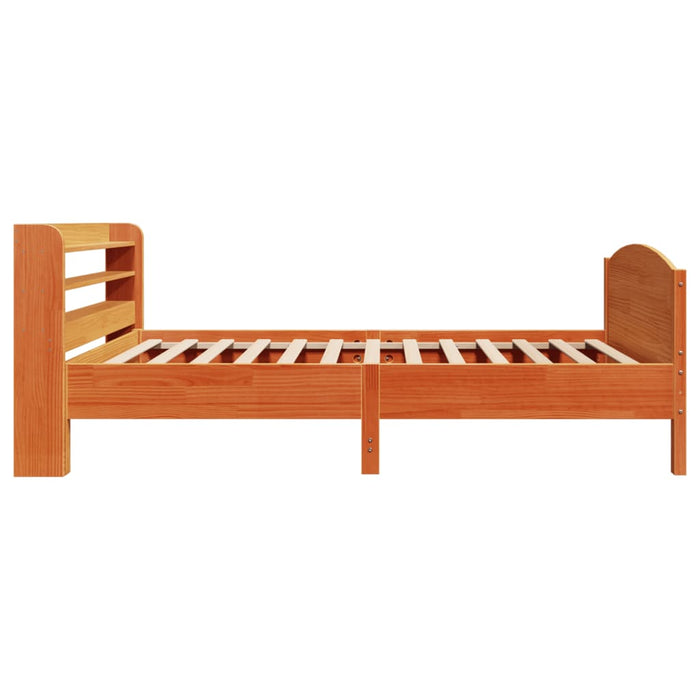 Cadru pat fără saltea, maro ceruit, 75x190 cm, lemn masiv pin - WALTI WALTI