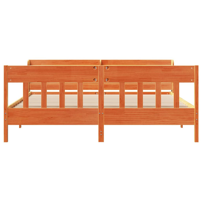 Cadru de pat fără saltea, maro ceruit 200x200 cm lemn masiv pin - WALTI WALTI