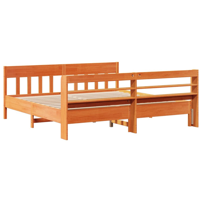 Cadru de pat fără saltea, maro ceruit 180x200 cm lemn masiv pin - WALTI WALTI