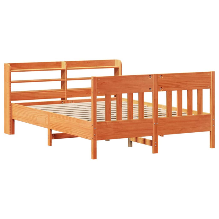 Cadru de pat fără saltea, maro ceruit 140x200 cm lemn masiv pin - WALTI WALTI