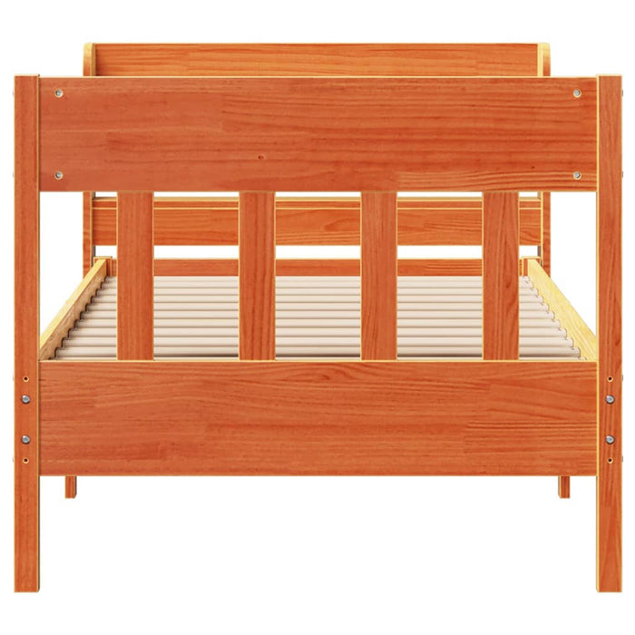 Cadru pat fără saltea, maro ceruit, 75x190 cm, lemn masiv pin - WALTI WALTI