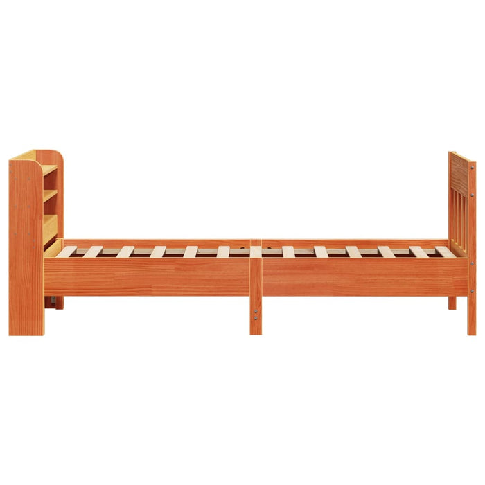 Cadru pat fără saltea, maro ceruit, 75x190 cm, lemn masiv pin - WALTI WALTI