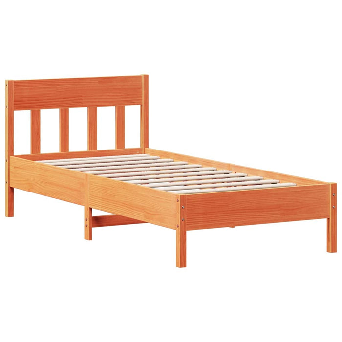 Cadru pat fără saltea, maro ceruit, 75x190 cm, lemn masiv pin - WALTI WALTI
