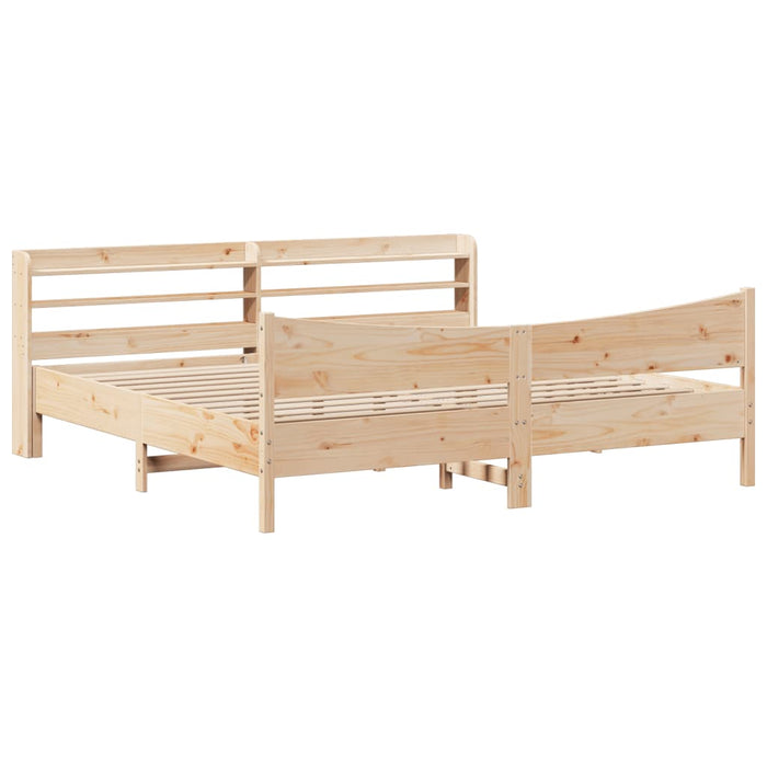 Cadru pat cu tăblie 200x200 cm, lemn masiv de pin - WALTI WALTI