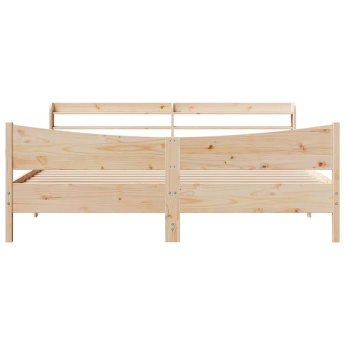 Cadru pat cu tăblie 200x200 cm, lemn masiv de pin - WALTI WALTI