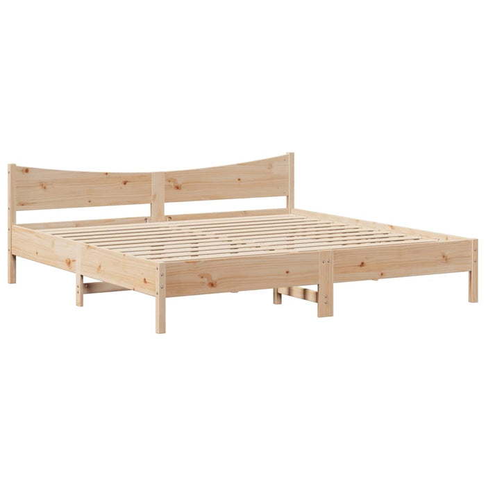 Cadru pat cu tăblie 200x200 cm, lemn masiv de pin - WALTI WALTI