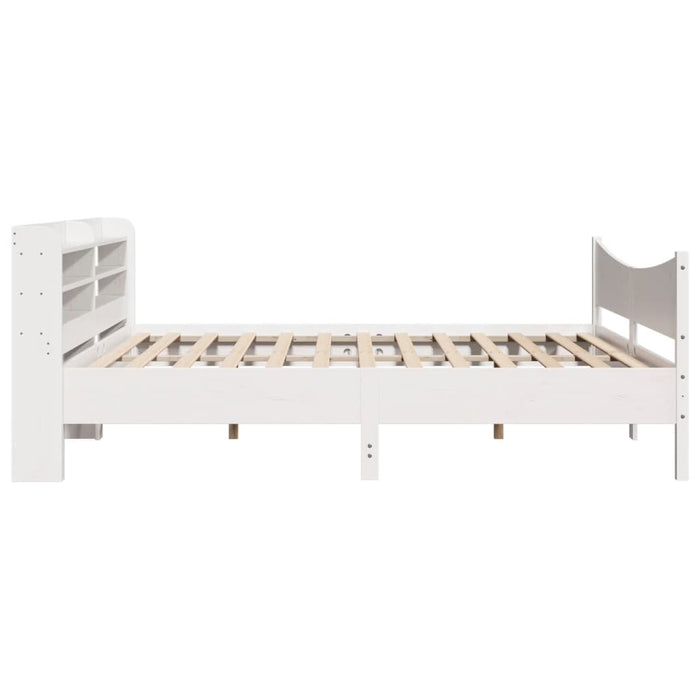 Cadru pat cu tăblie 200x200 cm, alb, lemn masiv de pin - WALTI WALTI
