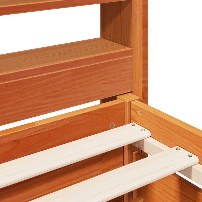 Cadru de pat fără saltea, maro ceruit 200x200 cm lemn masiv pin - WALTI WALTI