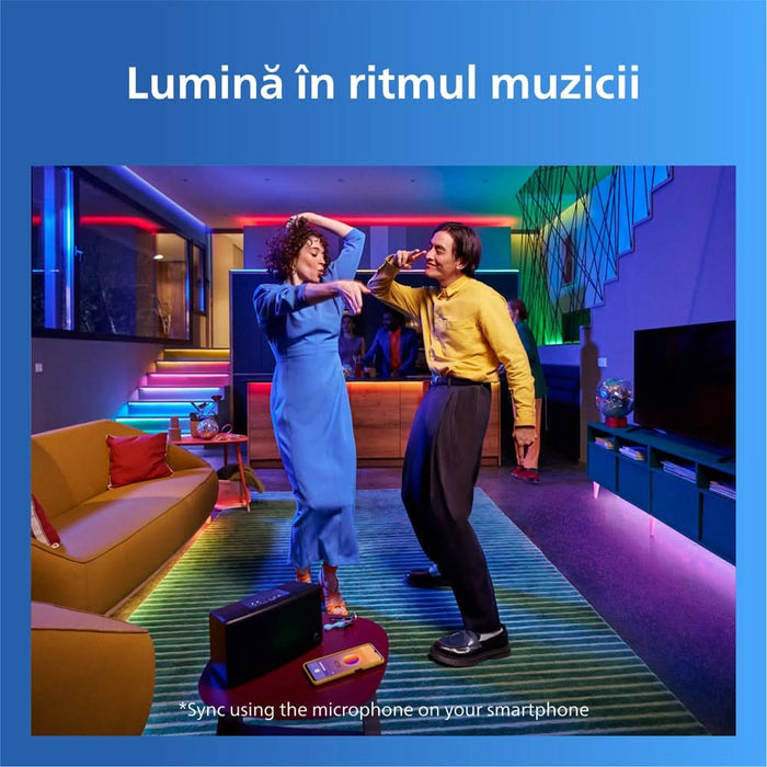 Banda LED inteligenta PHILIPS 8721103159502, 6.5W, RGB, Wi-Fi, WiZ, 4m WALTI