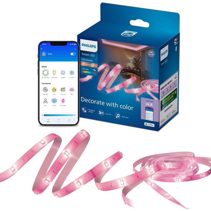 Banda LED inteligenta PHILIPS 8721103159502, 6.5W, RGB, Wi-Fi, WiZ, 4m WALTI