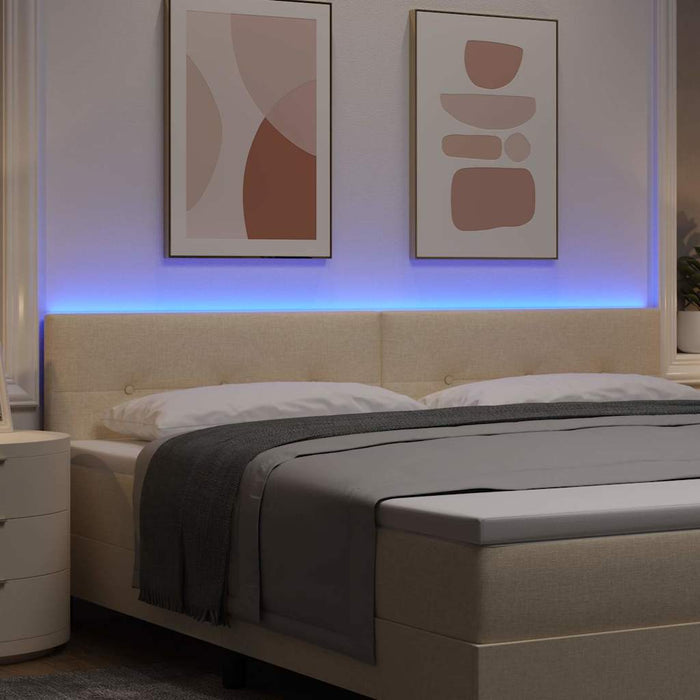 Tăblie LED cu lumini cu bandă LED Manual Crem 200 cm Poliester - WALTI WALTI