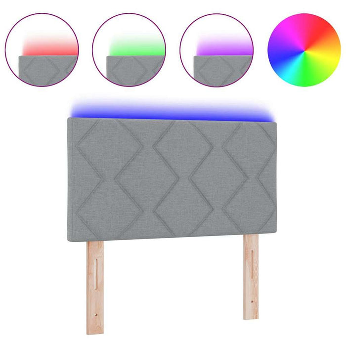 Tăblie cap cu lumini cu bandă LED Gri deschis 80 cm țesătură - WALTI WALTI
