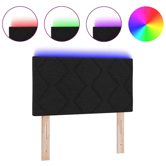 Tăblie cap cu lumini cu bandă LED Negru 80 cm țesătură - WALTI WALTI