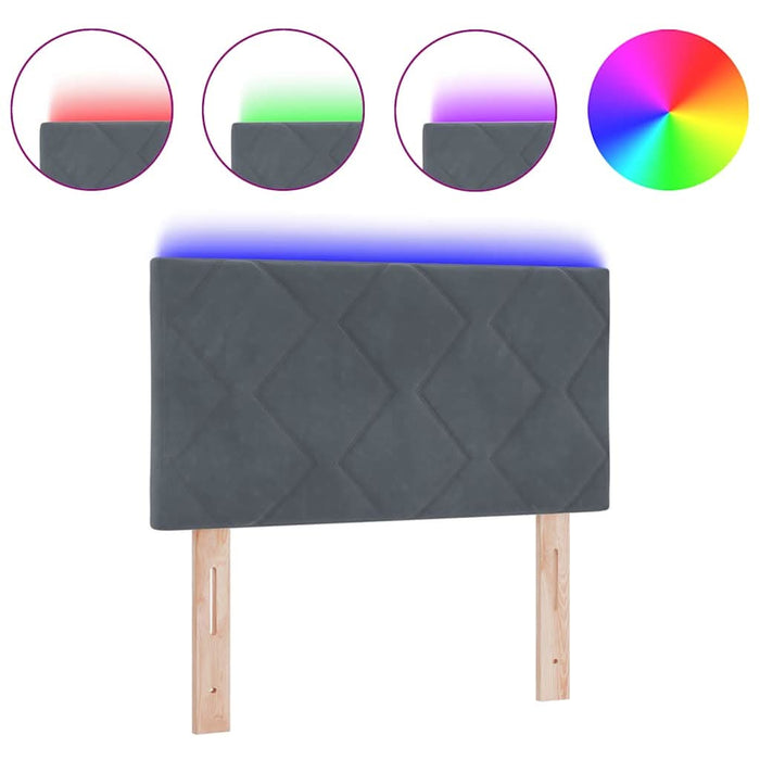 Tăblie LED cu lumini cu bandă LED Gri închis 80 cm Catifea - WALTI WALTI