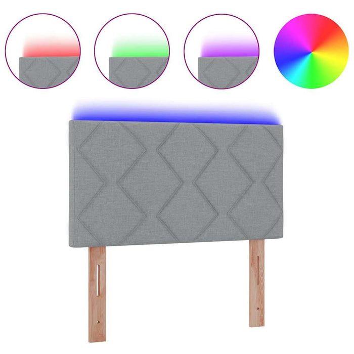 Tăblie cap cu lumini cu bandă LED Gri deschis 90 cm țesătură - WALTI WALTI