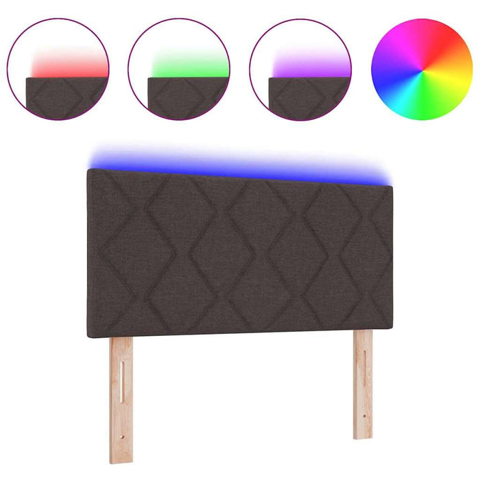 Tăblie cap cu lumini cu bandă LED Ajustabil Maro 90 cm țesătură - WALTI WALTI