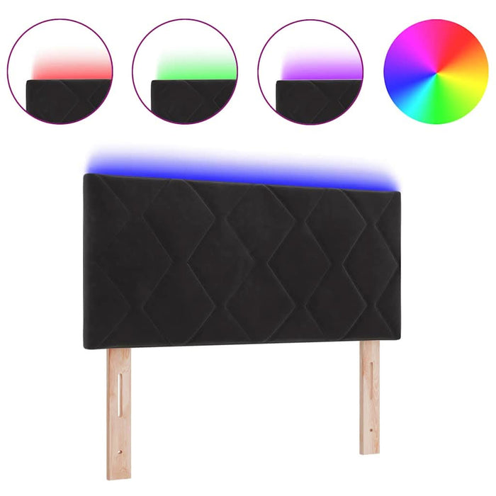 Tăblie LED cu lumini cu bandă LED Geometric Negru 90 cm Catifea - WALTI WALTI