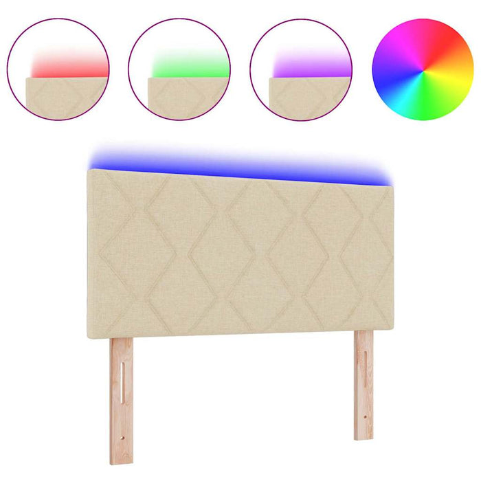 Tăblie cap cu lumini cu bandă LED Crem 100 cm țesătură - WALTI WALTI