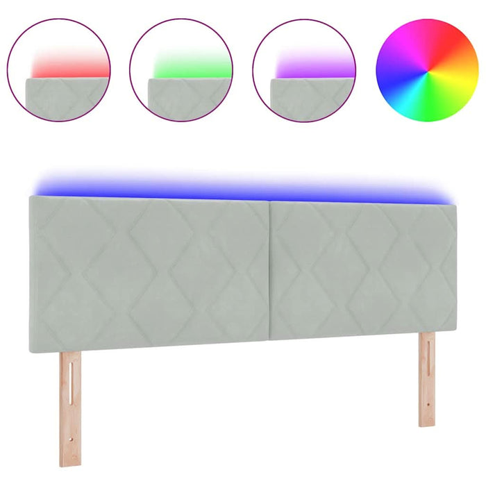 Tăblie LED cu lumini cu bandă LED Gri deschis 144 cm Catifea - WALTI WALTI