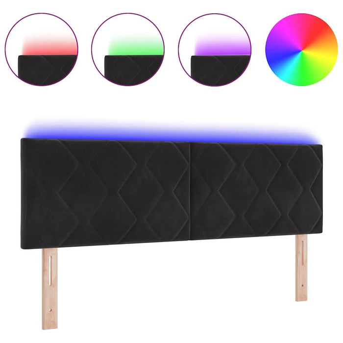 Tăblie LED cu lumini cu bandă LED Manual Negru 144 cm Catifea - WALTI WALTI