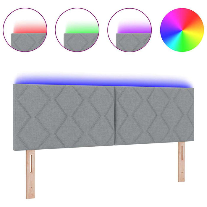 Tăblie cap cu lumini cu bandă LED Gri deschis 160 cm țesătură - WALTI WALTI