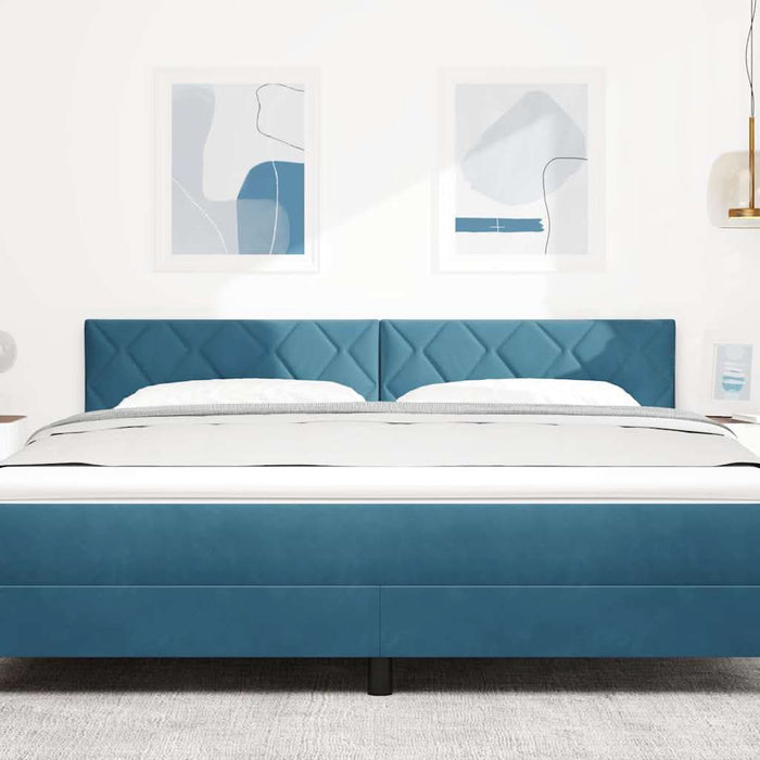 Tăblie LED Geometric Manual Albastru închis 180 cm Catifea - WALTI WALTI