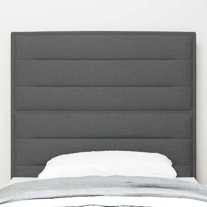 Tăblie LED cu benzi LED cu headboard Gri închis 90 cm țesătură WALTI