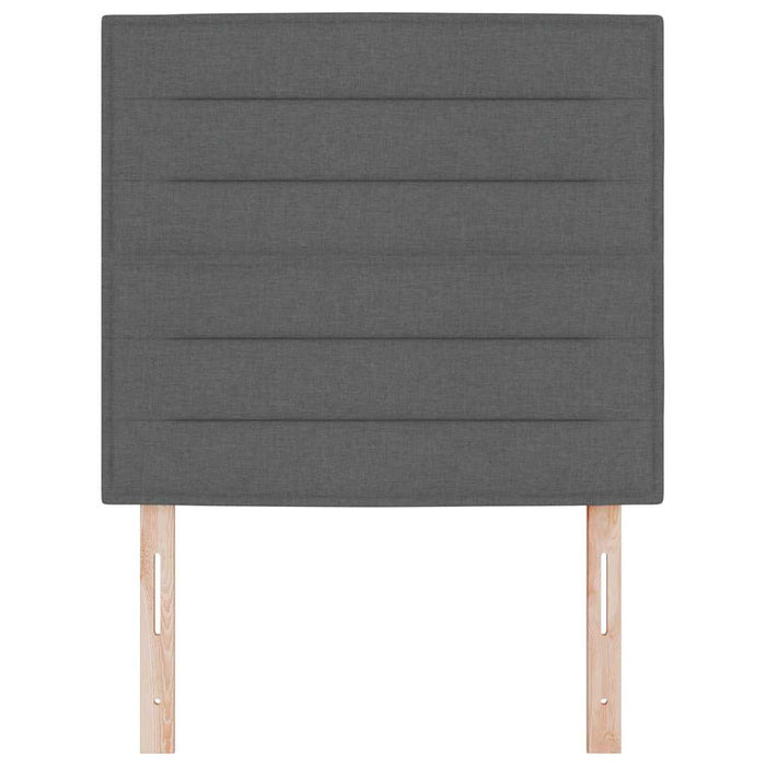 Tăblie LED cu benzi LED cu headboard Gri închis 90 cm țesătură WALTI