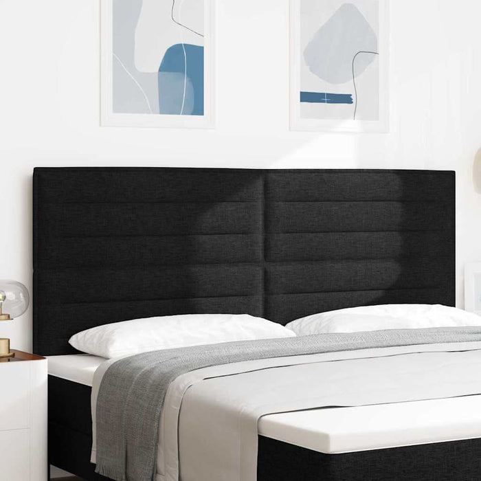 Tăblie LED cu benzi LED cu headboard Negru 200 cm țesătură - WALTI WALTI