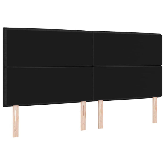 Tăblie LED cu benzi LED cu headboard Negru 200 cm țesătură - WALTI WALTI