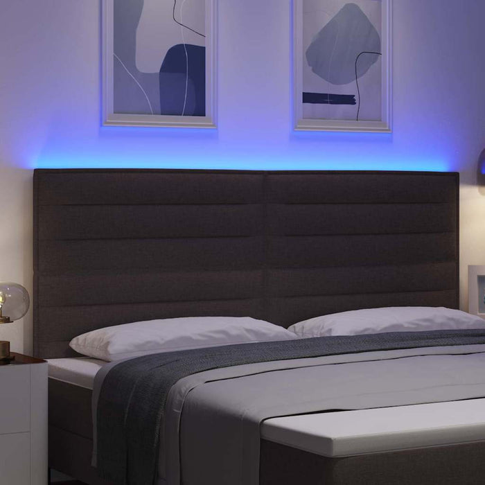 Tăblie LED cu benzi LED Manual Maro închis 200 cm țesătură WALTI