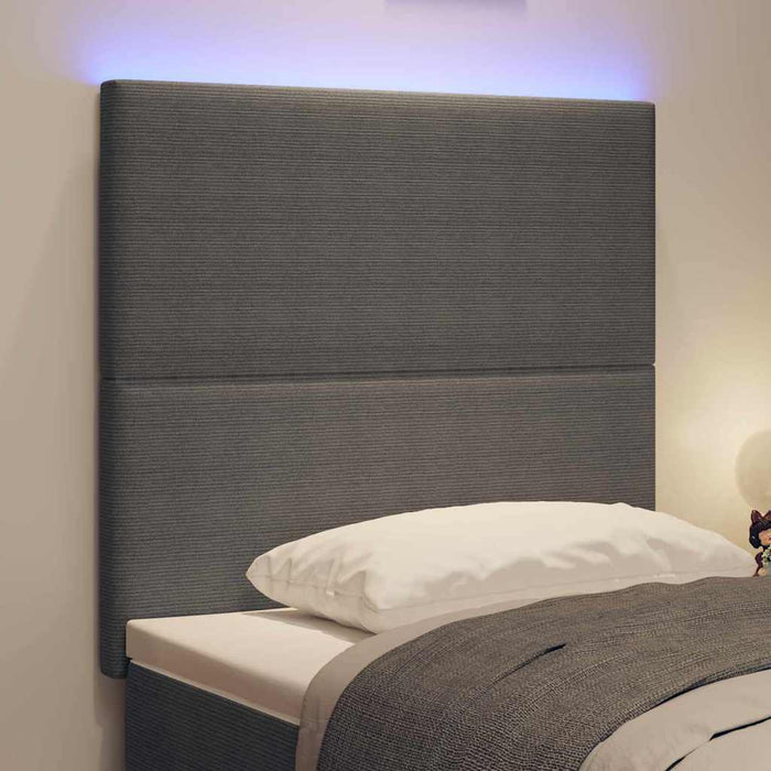 Tăblie LED cu benzi LED Gri deschis 80 cm Țesătură din corduroy WALTI