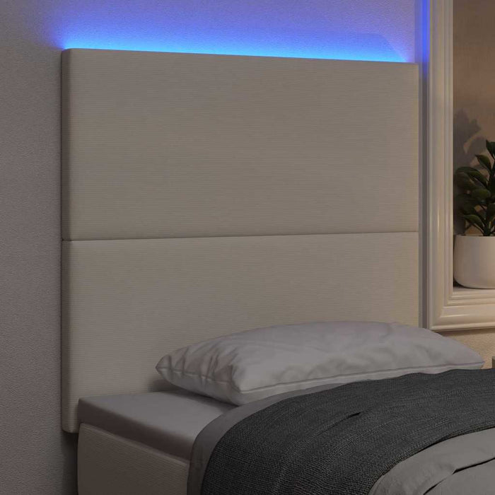 Tăblie LED cu benzi LED Manual Crem 80 cm Țesătură din corduroy WALTI