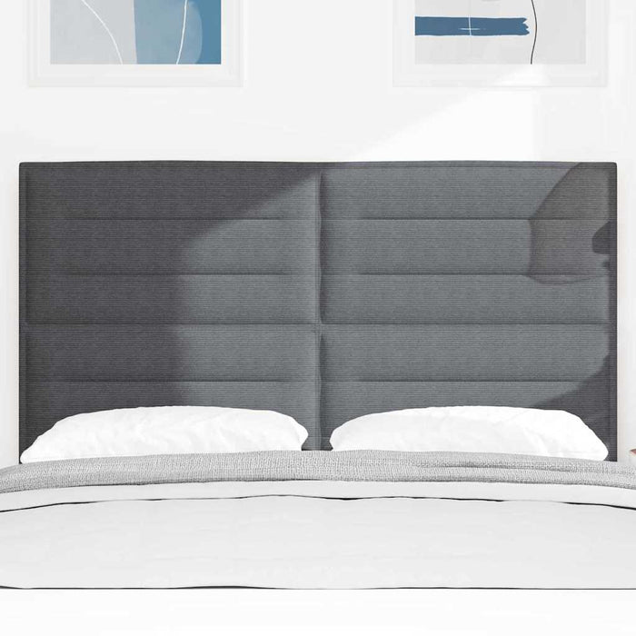 Tăblie LED cu benzi LED Gri închis 144 cm Țesătură din corduroy WALTI