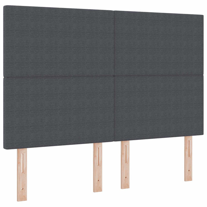 Tăblie LED cu benzi LED Gri închis 144 cm Țesătură din corduroy WALTI