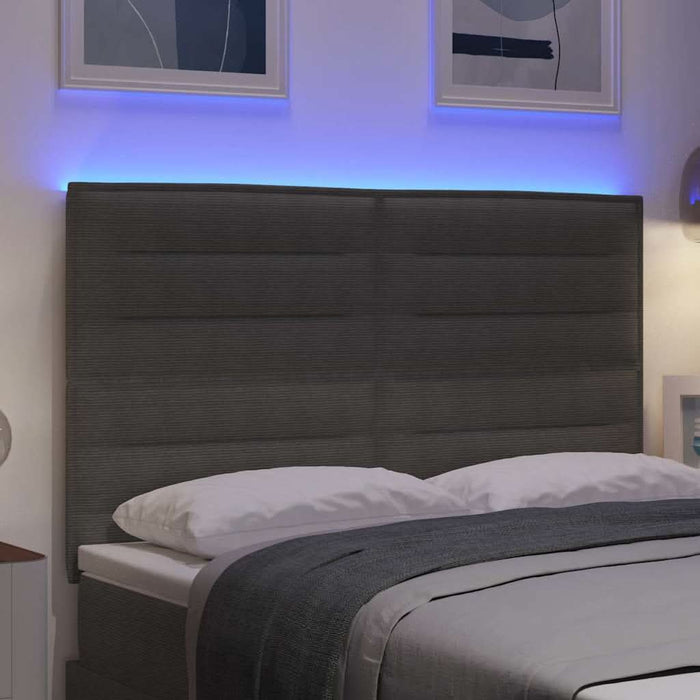 Tăblie LED Manual Gri deschis 160 cm Țesătură din corduroy WALTI