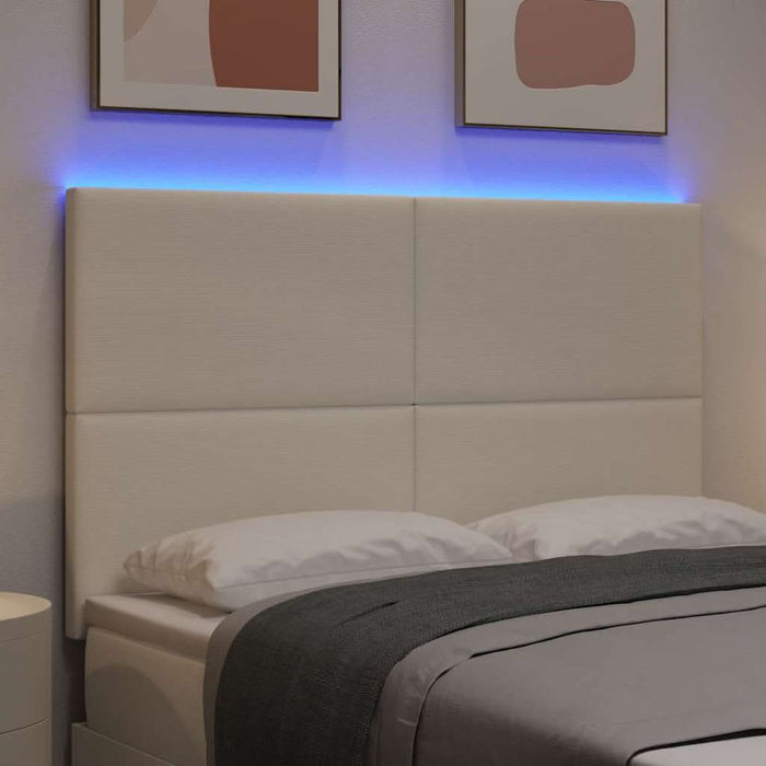 Tăblie LED cu benzi LED Crem 160 cm Țesătură din corduroy WALTI
