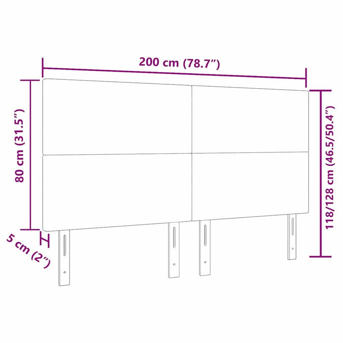 Tăblie LED cu lumini cu bandă LED Gri închis 200 cm Poliester - WALTI WALTI