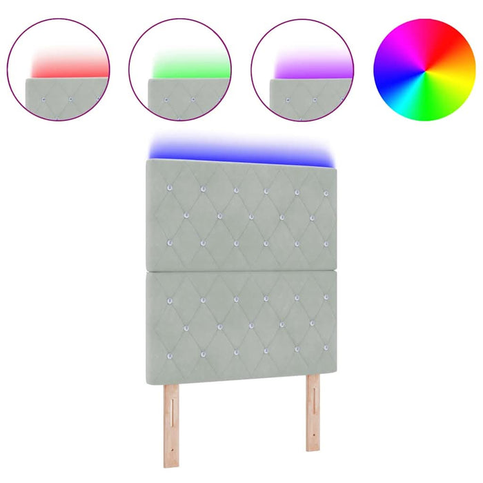 Tăblie LED cu lumini cu bandă LED Gri deschis 80 cm Catifea - WALTI WALTI