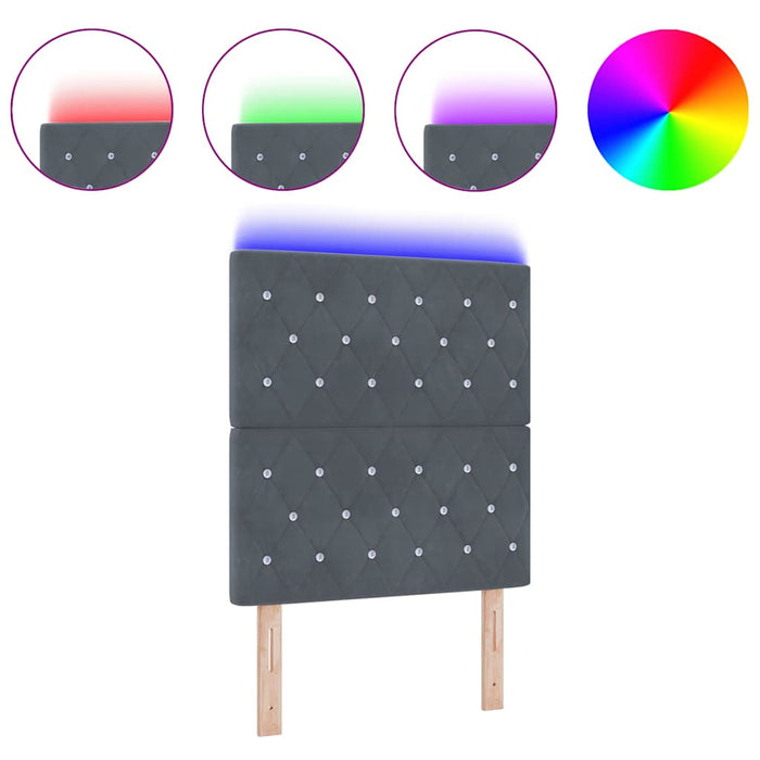 Tăblie LED cu lumini cu bandă LED Gri închis 80 cm Catifea - WALTI WALTI