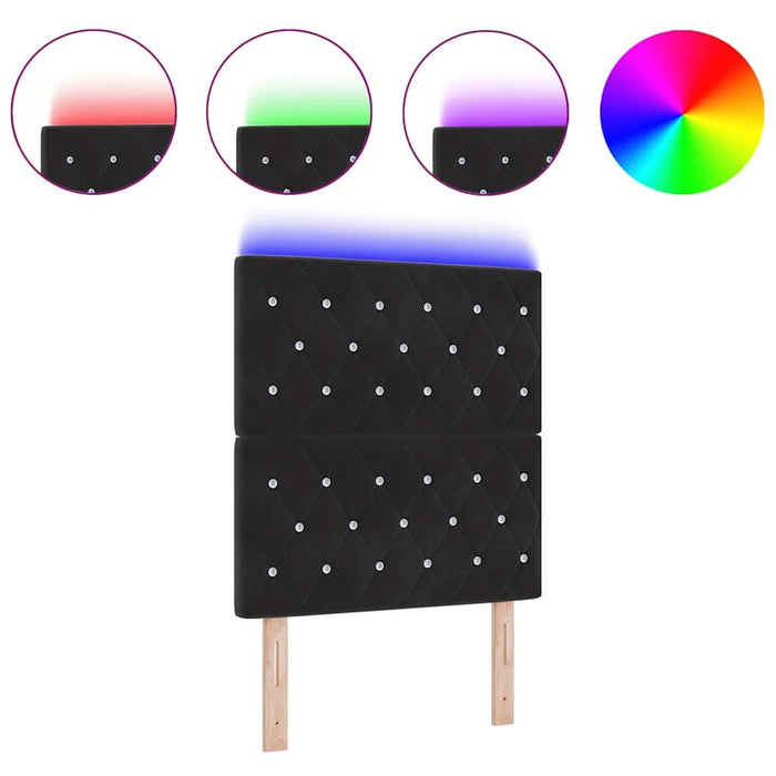 Tăblie LED cu lumini cu bandă LED Argyle Negru 80 cm Catifea - WALTI WALTI