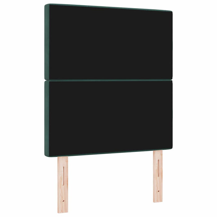 Tăblie LED cu benzi LED cu headboard Verde închis 80 cm Catifea WALTI