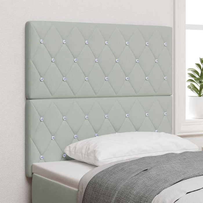 Tăblie LED cu benzi LED cu headboard Gri deschis 80 cm Catifea WALTI