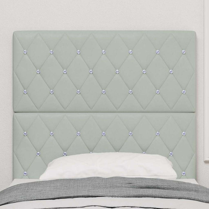 Tăblie LED cu benzi LED cu headboard Gri deschis 80 cm Catifea WALTI